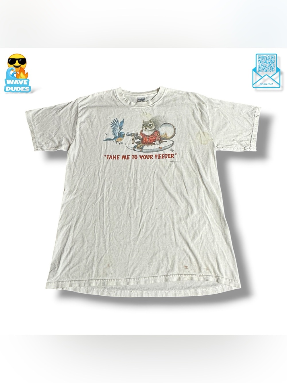 Men’s Gildan 2005 Squirrel & Bird “Take Me To Your Feeder” T-Shirt